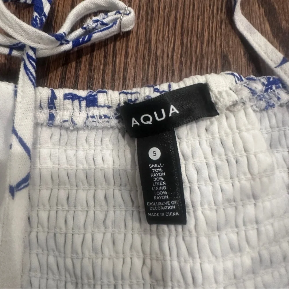 Aqua City Palm Toile Skirt Set